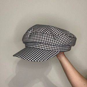 Checkered Newsboy Hat